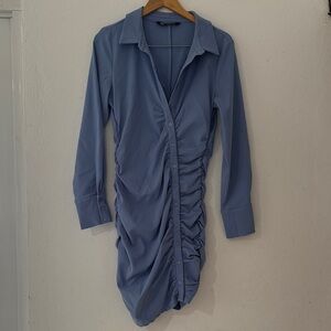 Zara Light Blue Collared Dress